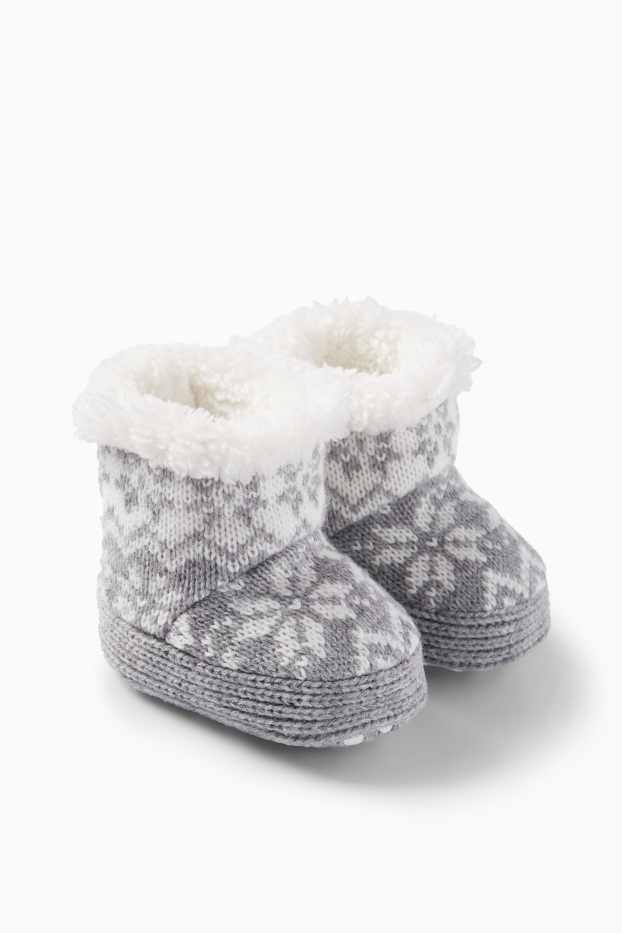 Unisex - Capáčky pro miminka - se vzorem - šedá