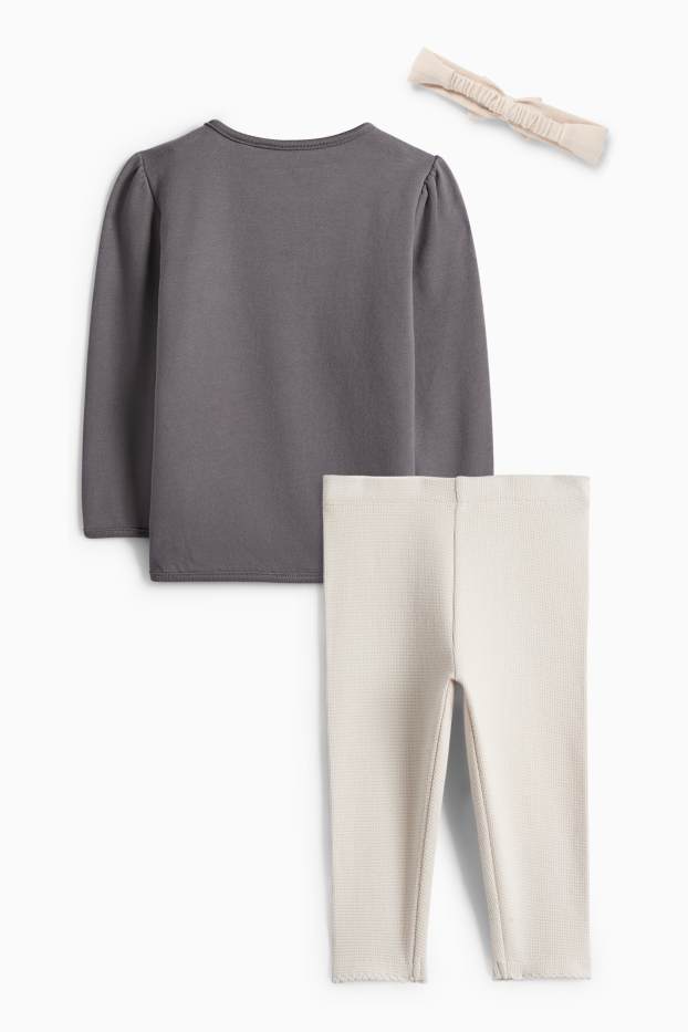 Nadó nena - Bambi - conjunt per a nadó - 3 peces - gris fosc