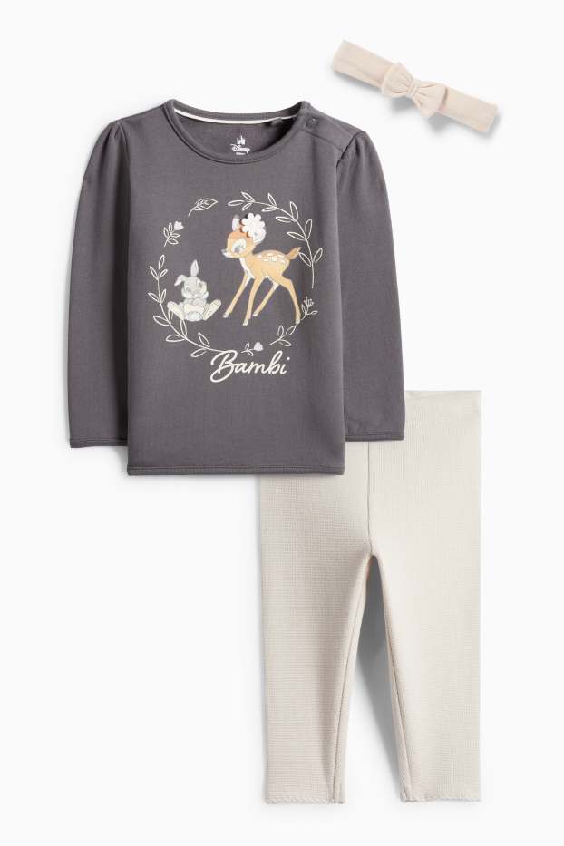 Nadó nena - Bambi - conjunt per a nadó - 3 peces - gris fosc