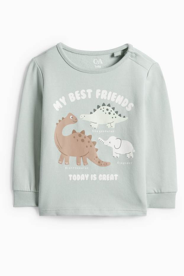 Miminka - chlapci - Dinosauři - pyžamo pro miminka - 2dílné - mátově zelená