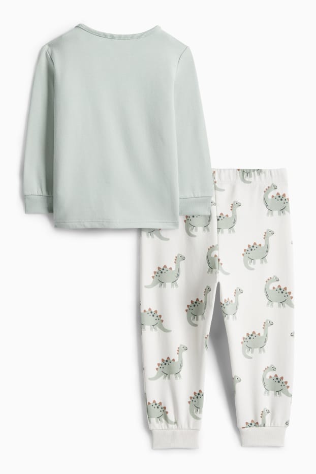 Miminka - chlapci - Dinosauři - pyžamo pro miminka - 2dílné - mátově zelená