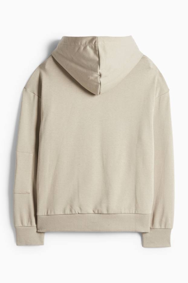 Děti - chlapci - Gamepad - mikina s kapucí - béžová