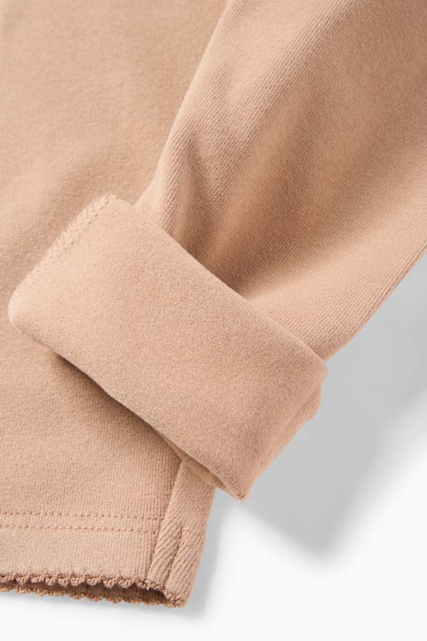 Baby: meisjes - Bloemetjes - babyoutfit - 3-delig - lichtbruin