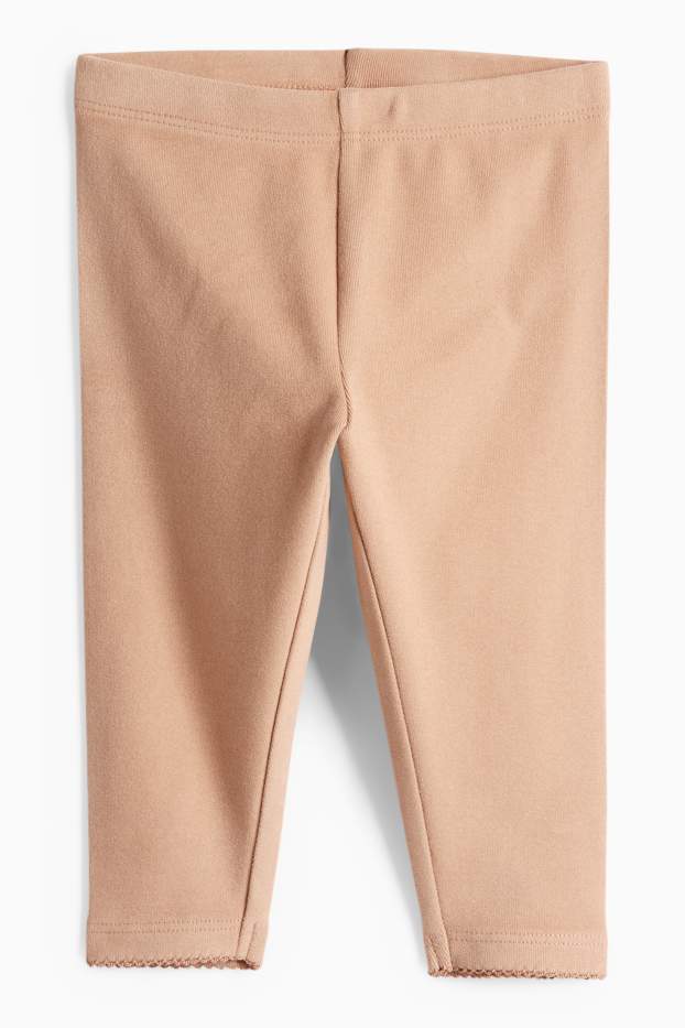 Baby: meisjes - Bloemetjes - babyoutfit - 3-delig - lichtbruin