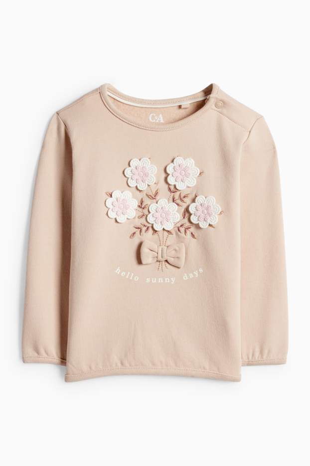 Neonate - Motivo fiorellini - completo neonate - 2 pezzi - beige chiaro