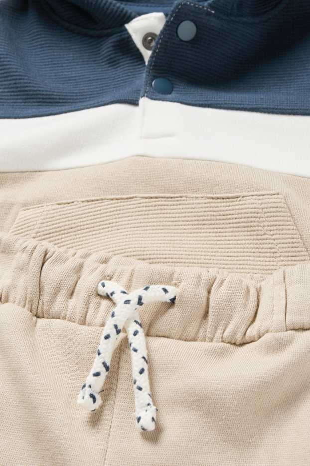 Baby Buben - Dino - Baby-Outfit - 2 teilig - beige / blau