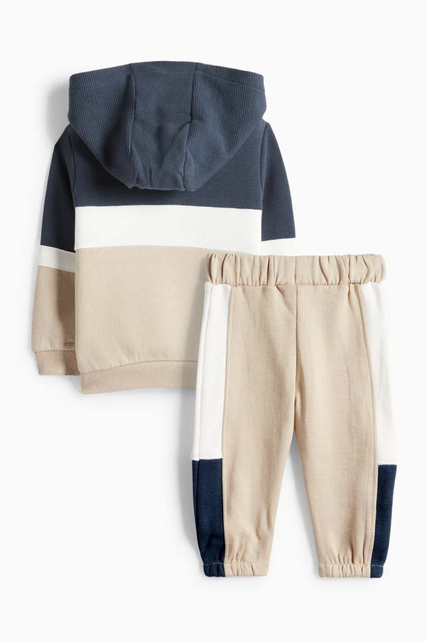 Baby Buben - Dino - Baby-Outfit - 2 teilig - beige / blau