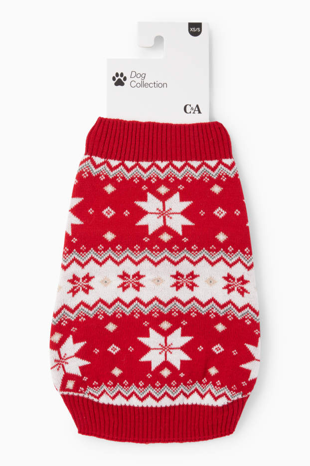 Unisex - Mini Me - kerstcape voor honden - met patroon - rood