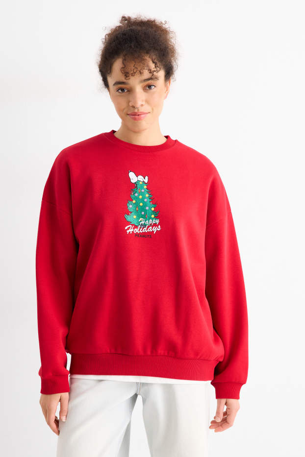 Femmes - Sweat de Noël - Peanuts - rouge