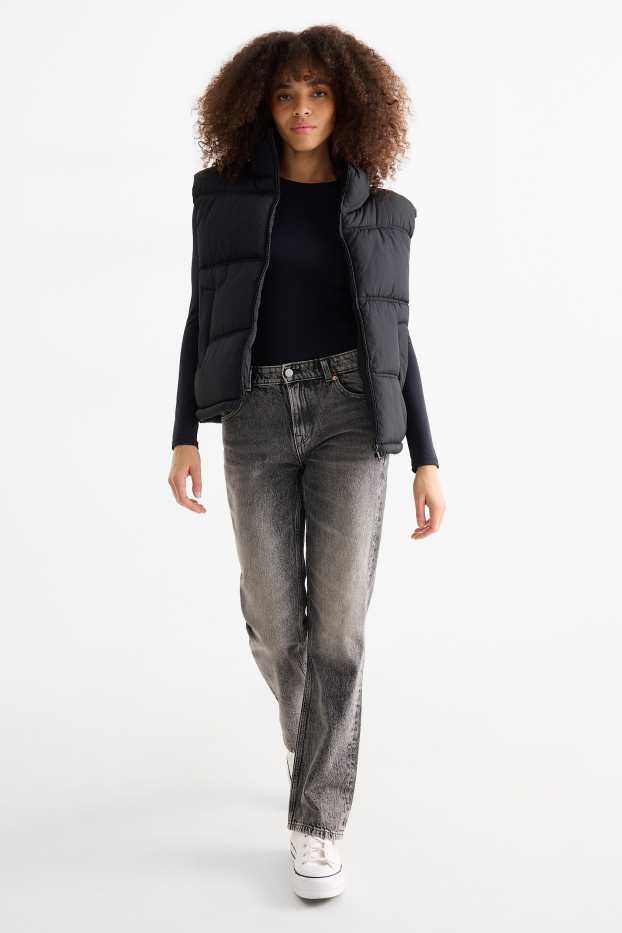 Dámské - Straight jeans - low waist - džíny - tmavošedé