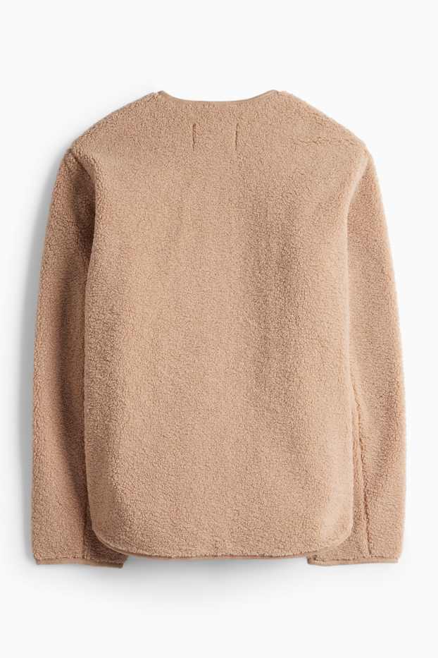 Women - Teddy fur jacket - beige