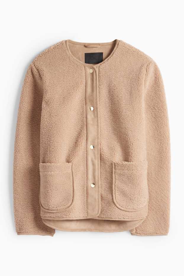 Women - Teddy fur jacket - beige