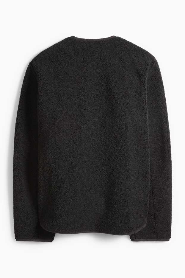 Damen - Teddy-Jacke - schwarz