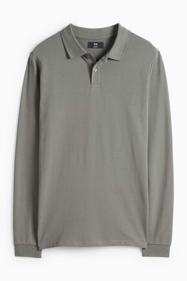 Hommes - Polo - slim fit - vert