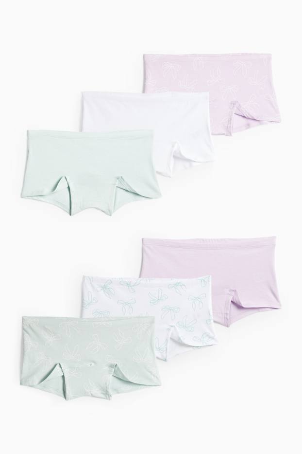 Kinder Mädchen - Multipack 6er - Schleife - Boxershorts - mintgrün