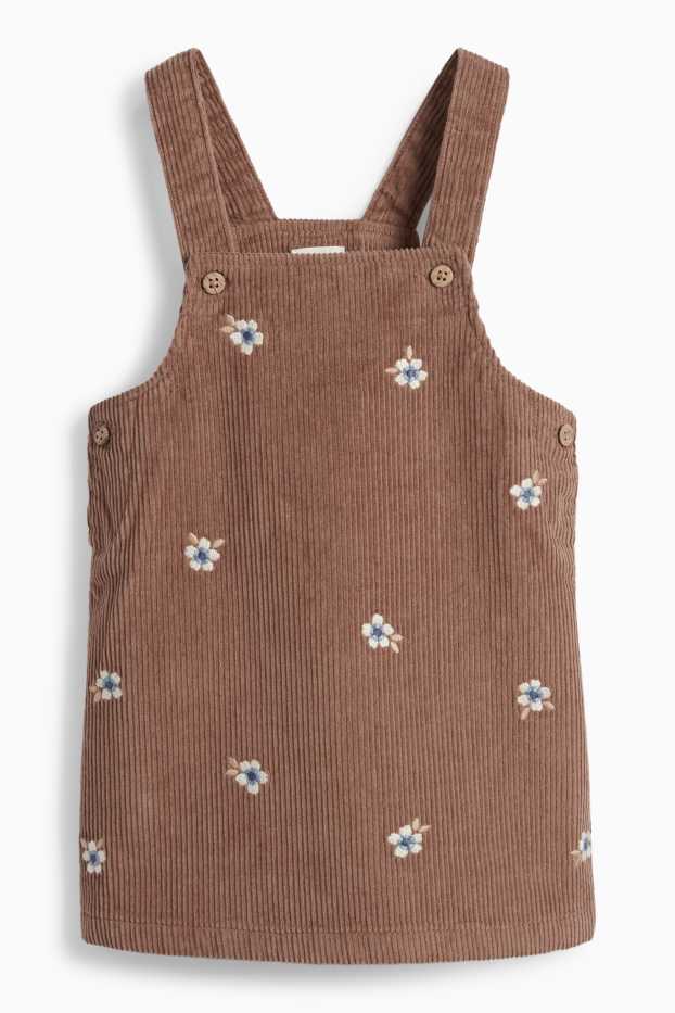 Baby Mädchen - Blümchen - Baby-Outfit - 2 teilig - braun