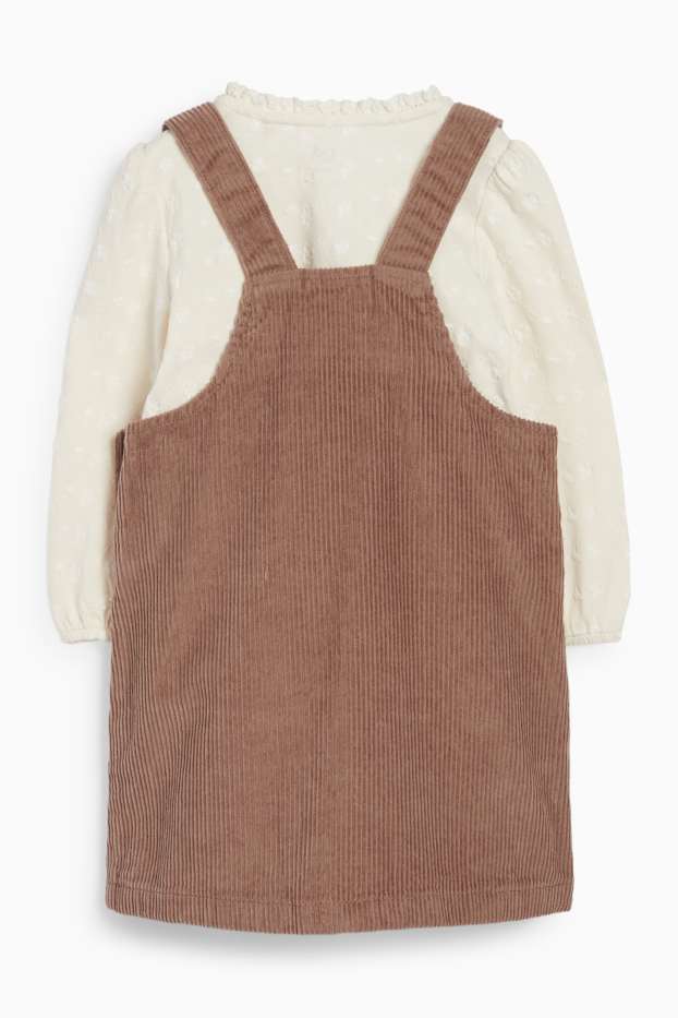 Baby Mädchen - Blümchen - Baby-Outfit - 2 teilig - braun