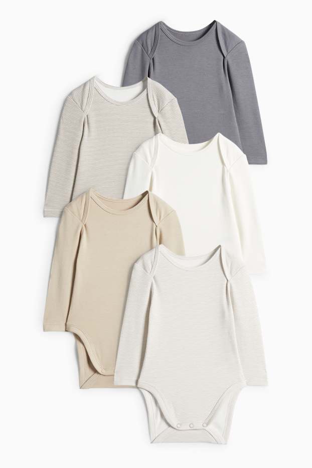 Unisex - Confezione da 5 - body per neonati - bianco / beige