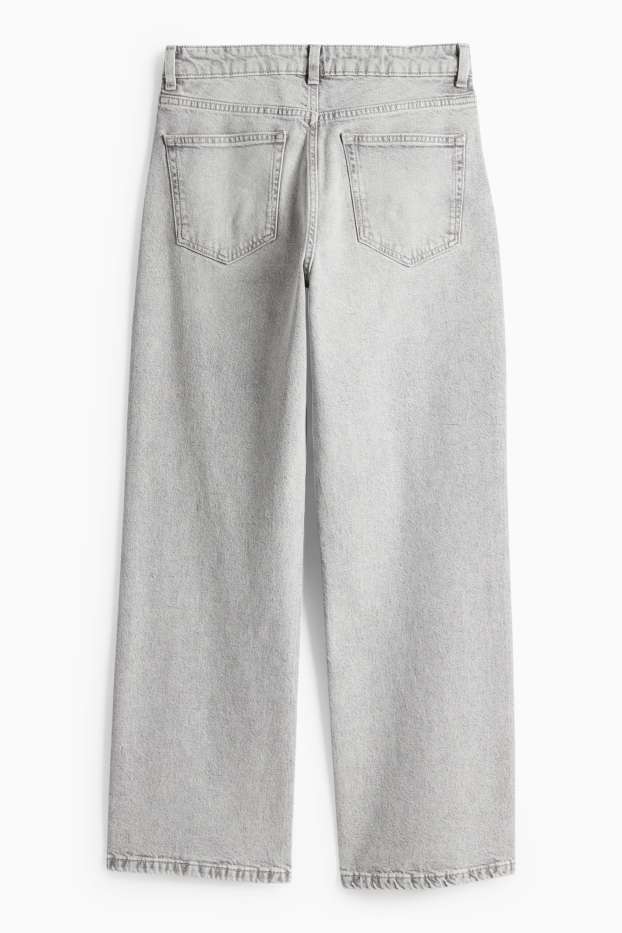 Dámské - Baggy jeans - mid waist - džíny - světle šedé