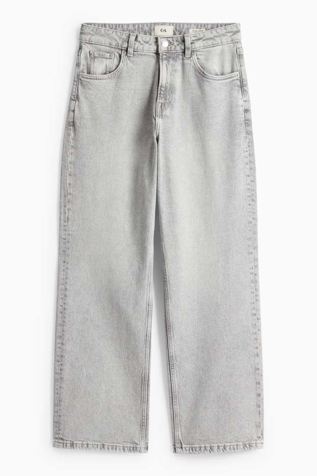 Dámské - Baggy jeans - mid waist - džíny - světle šedé