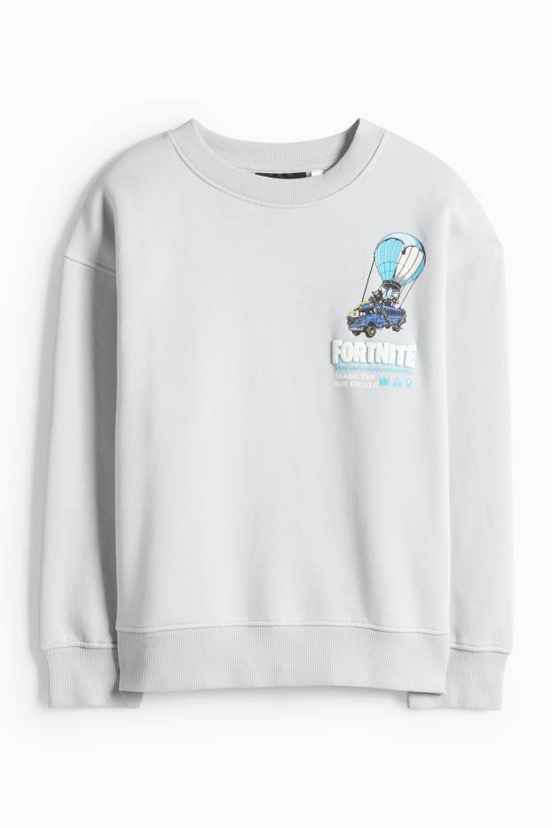 Děti - chlapci - Fortnite - mikina - světle modrá
