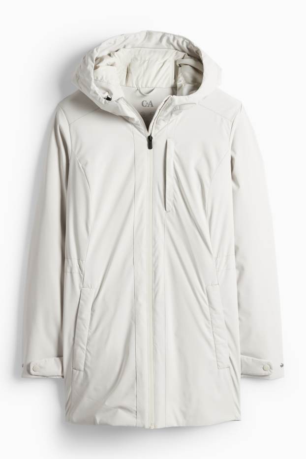 Dona - Jaqueta amb caputxa - folrada - impermeable - blanc neu