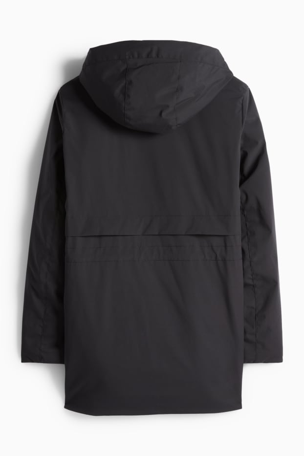 Dona - Jaqueta amb caputxa - folrada - impermeable - negre