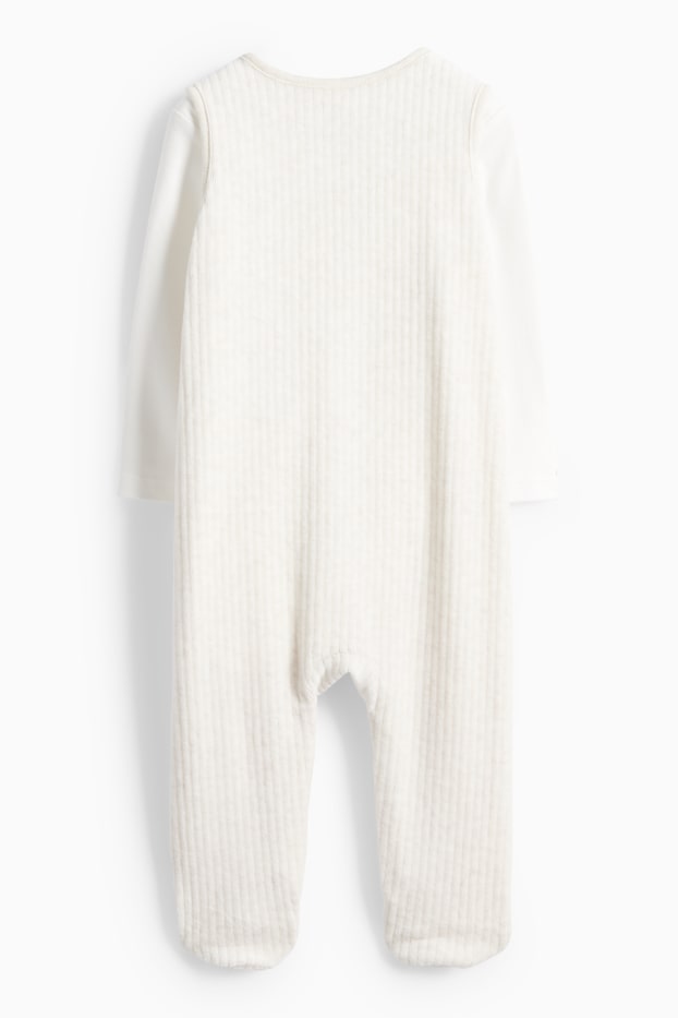 Unisexe - Oursons - ensemble avec grenouillère - 2 pièces - blanc crème