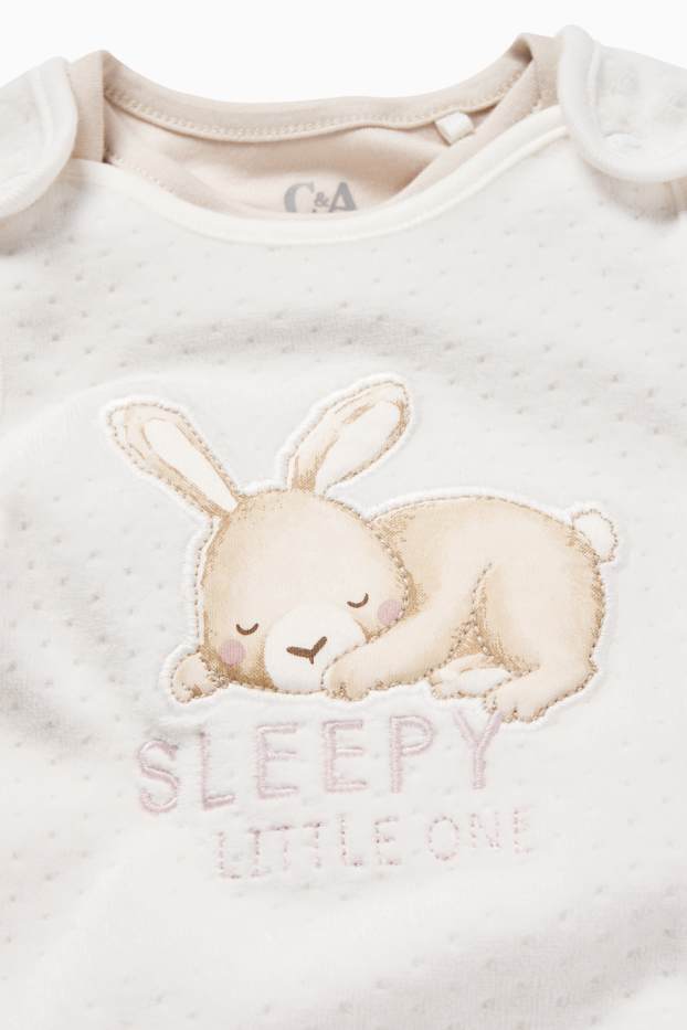 Neonate - Coniglietto - set con tutina - 2 pezzi - bianco crema