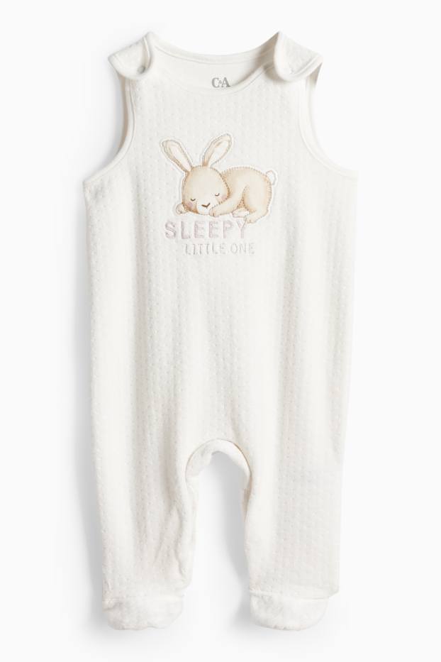 Neonate - Coniglietto - set con tutina - 2 pezzi - bianco crema