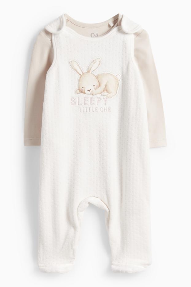 Neonate - Coniglietto - set con tutina - 2 pezzi - bianco crema