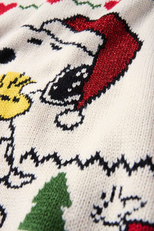 Dámské - Vánoční svetr - krémově bílá