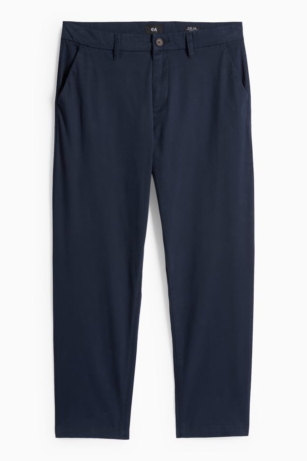 Pánské - Kalhoty chino - tapered fit - tmavomodrá