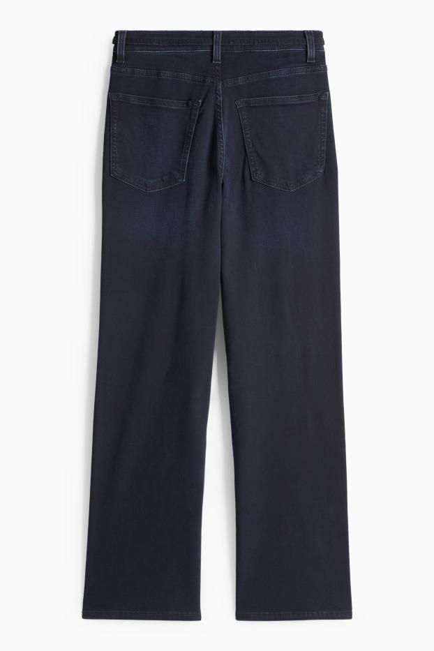 Dona - Texans wide leg - mid waist - LYCRA® - texà blau fosc