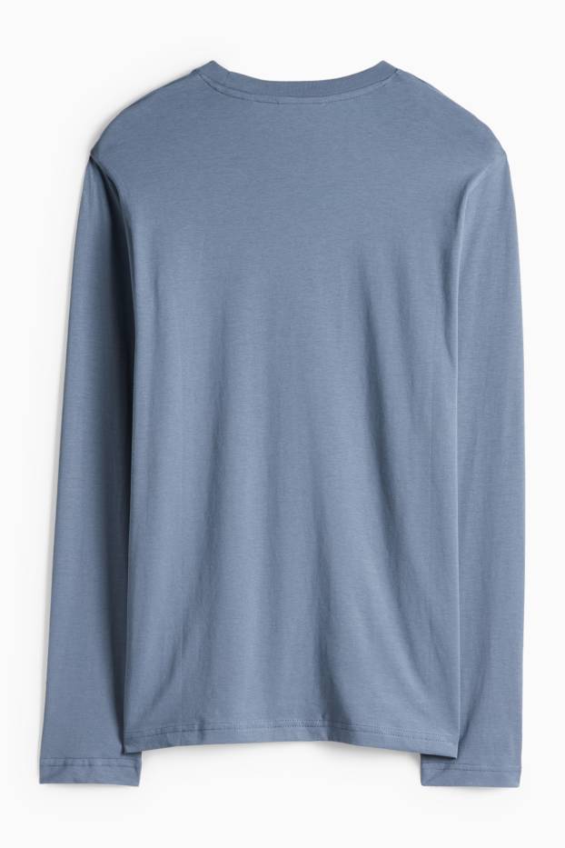 Bărbați - Tricou cu mânecă lungă - albastru închis