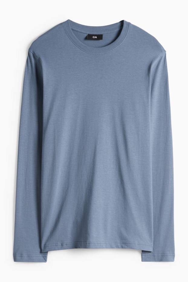 Bărbați - Tricou cu mânecă lungă - albastru închis