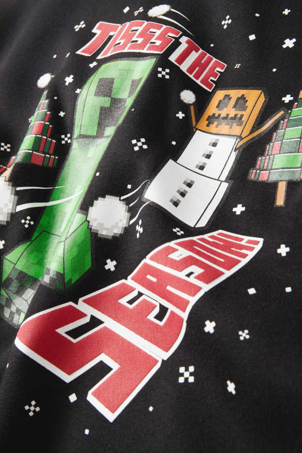 Kinder Jungen - Minecraft - Weihnachts-Sweatshirt - schwarz