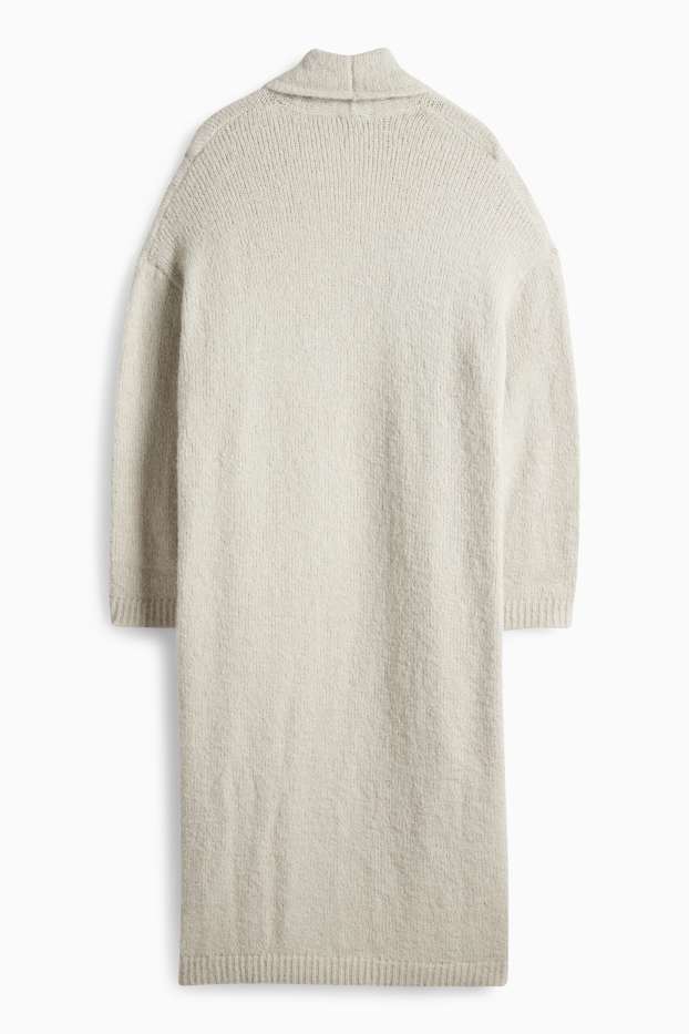 Damen - Lange Strickjacke - hellbeige
