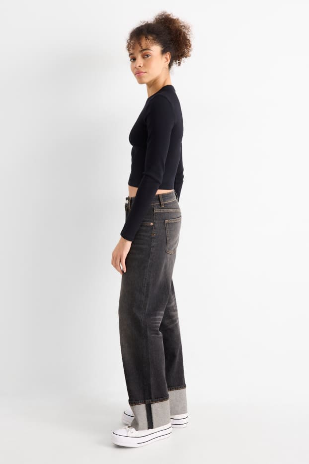 Mujer - Baggy jeans - mid waist - vaqueros - gris oscuro