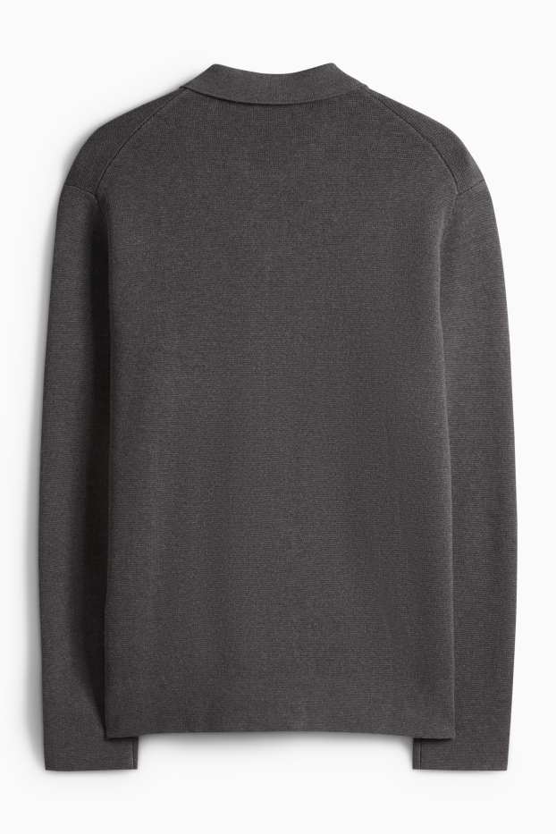 Heren - Gebreid vest - donkergrijs