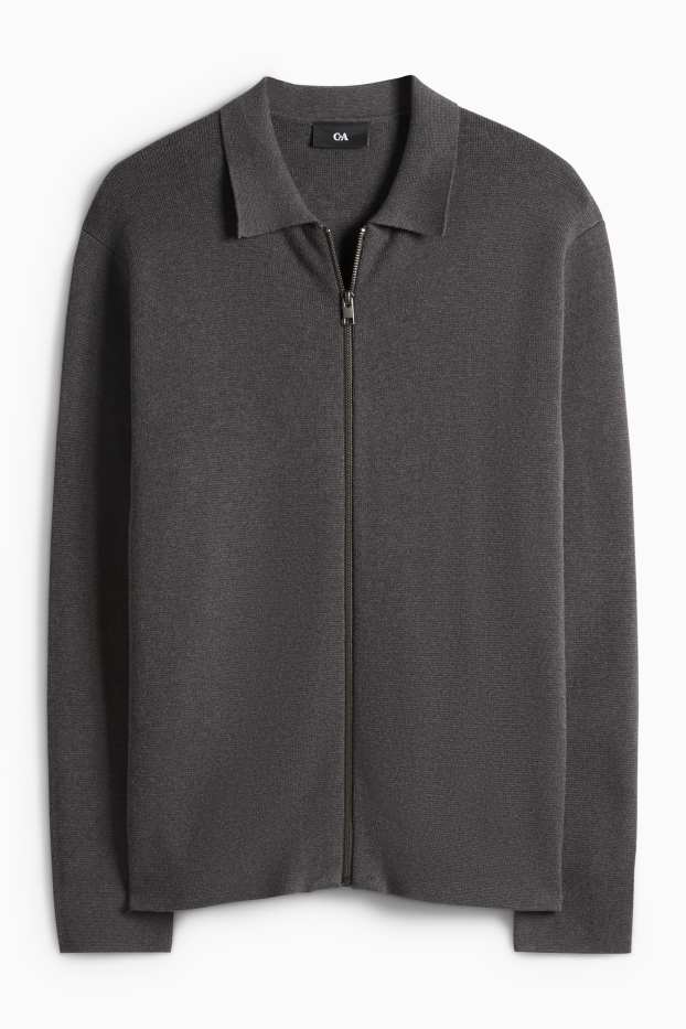 Heren - Gebreid vest - donkergrijs