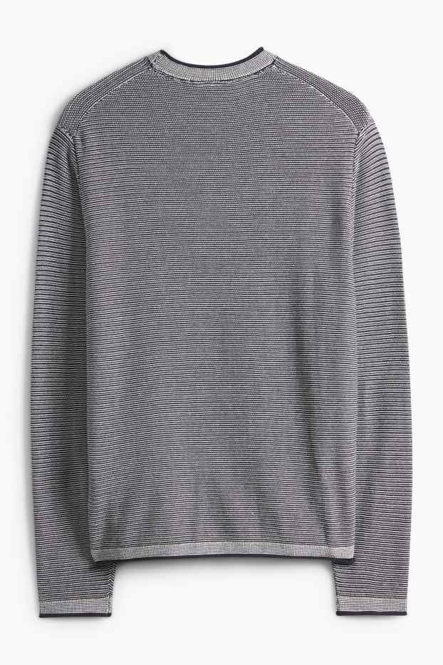 Herren - Pullover - dunkelblau / weiß