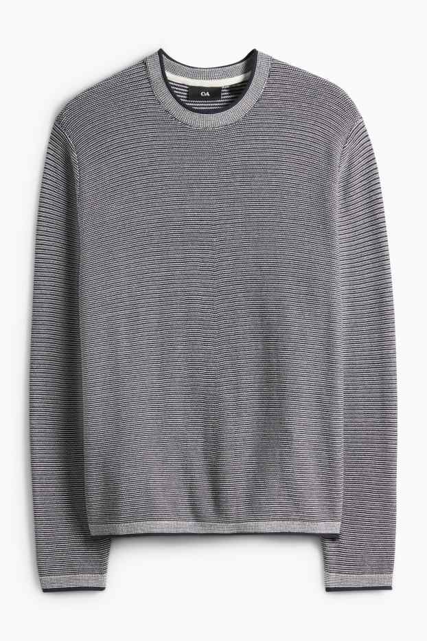 Herren - Pullover - dunkelblau / weiß