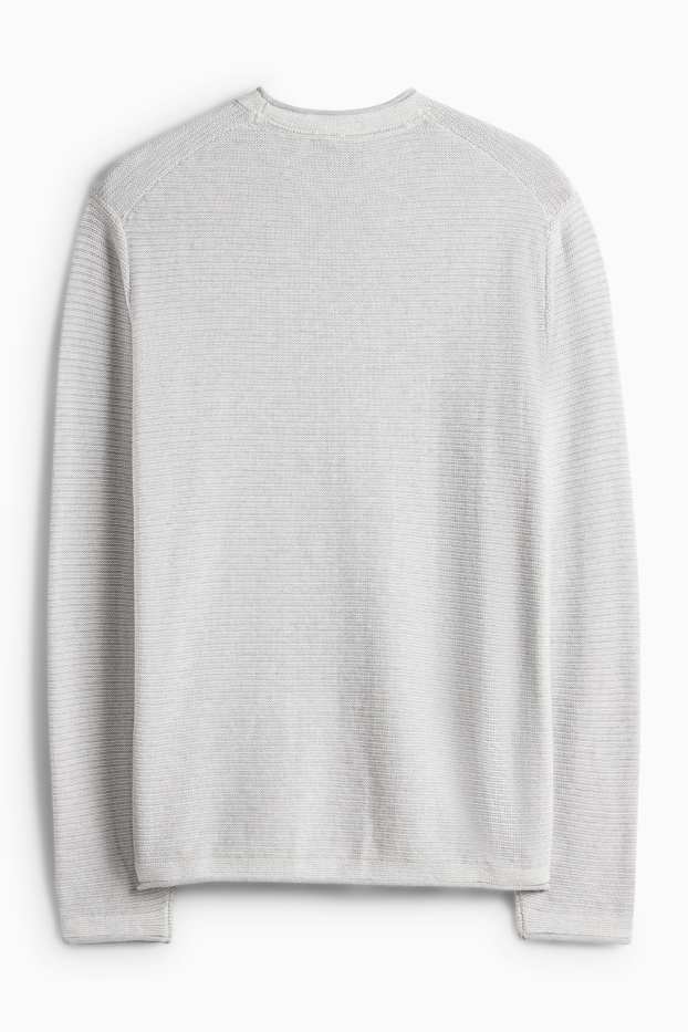 Pánské - Svetr - světle šedá