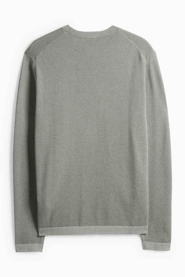 Pánské - Svetr - strukturovaný - zelená