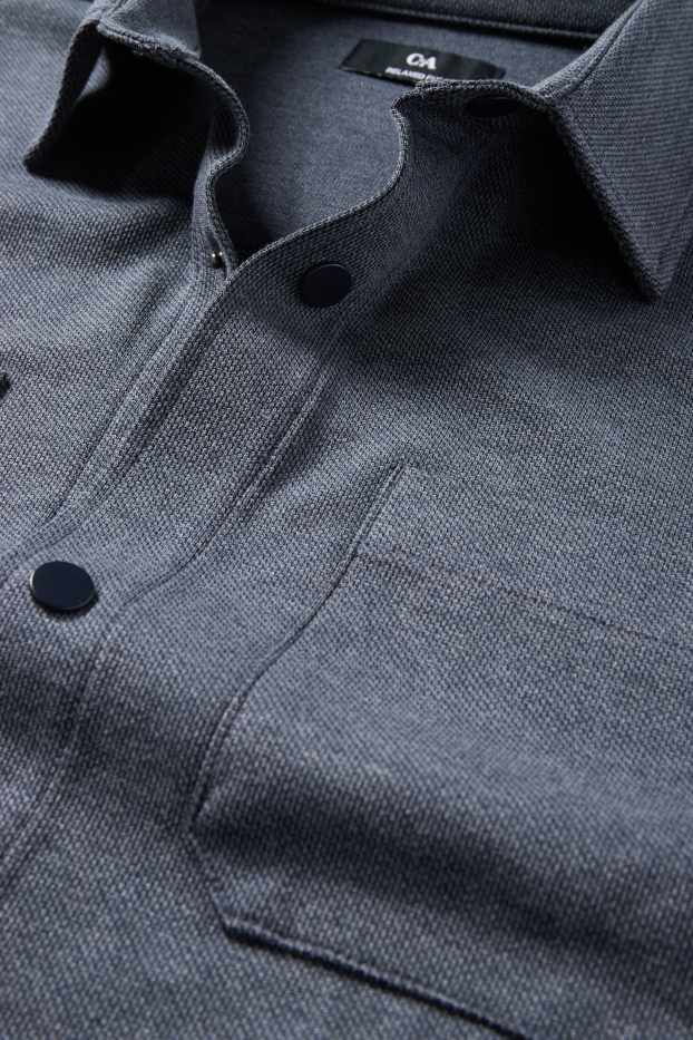 Pánské - Košilová bunda - relaxed fit - kent - tmavomodrá