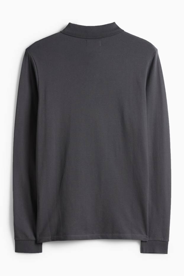 Men - Polo shirt - slim fit - dark gray