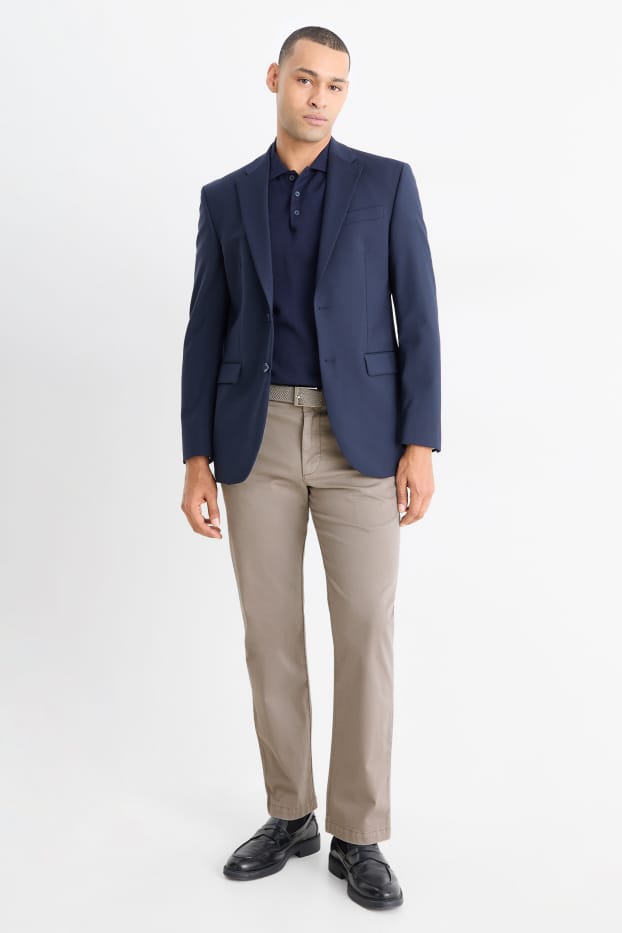 Bărbați - Chino cu curea - regular fit - gri
