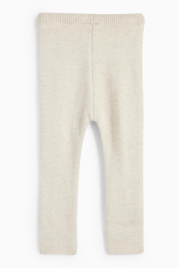 Baby Mädchen - Baby-Strick-Leggings - cremeweiss