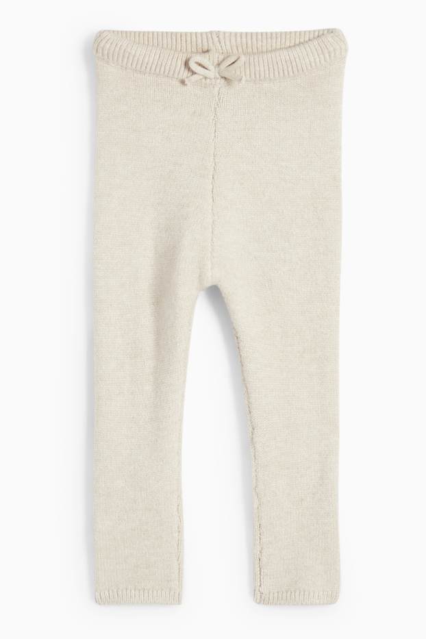 Baby Mädchen - Baby-Strick-Leggings - cremeweiss